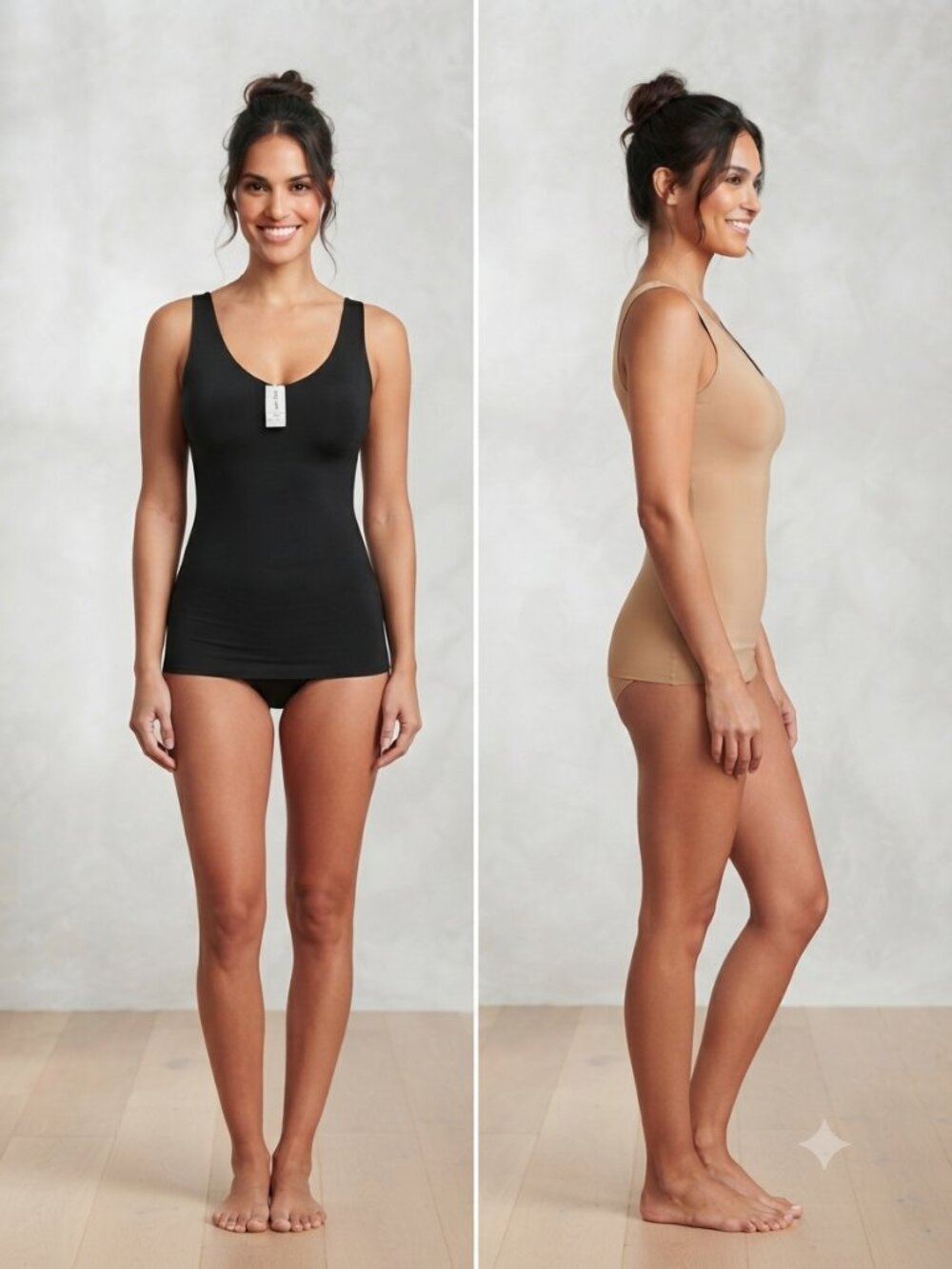 Red Hot by Spanx Reversible Flipside Firmer Camisole Tank Black Tan Medium NEW
